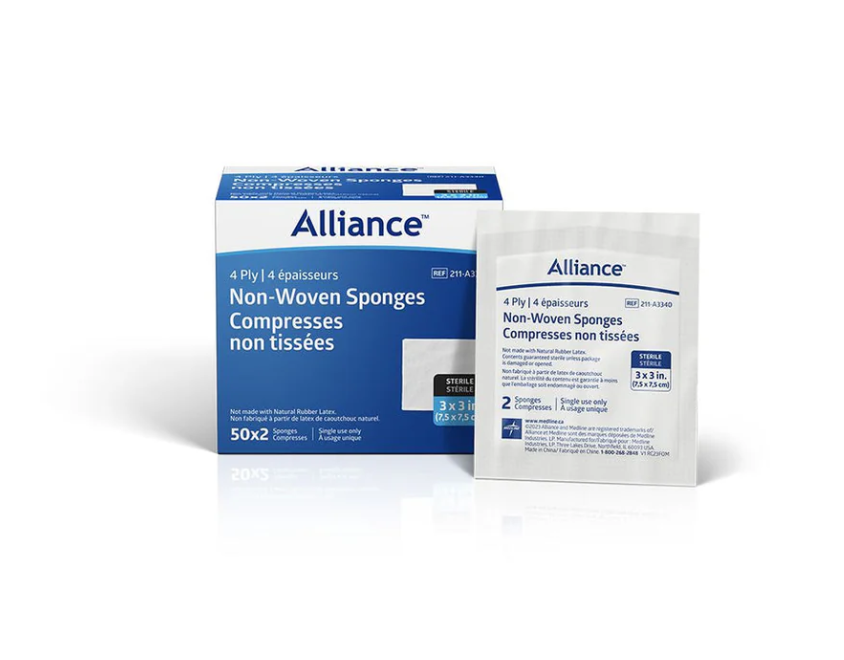 Non-Woven Gauze Sponges – 4-Ply, 7.5 × 7.5 cm, Non-Sterile, 4000/CS