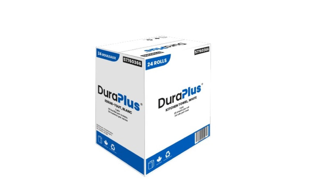 DuraPlus® Kitchen Paper Towel, 2 Ply, 85 Sheets, White, 24/Case