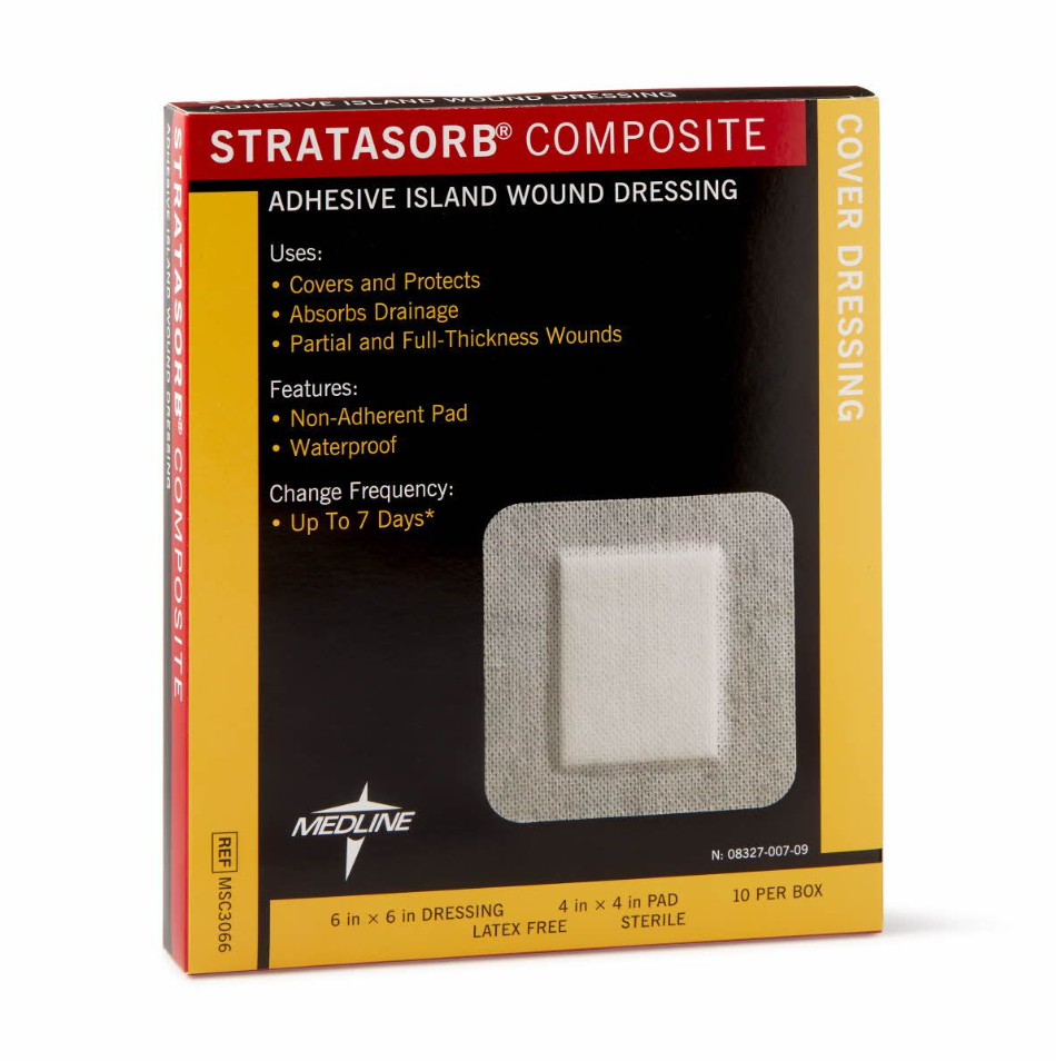 Stratasorb Composite Island Dressing – 15 × 15 cm, Sterile, 100/CS