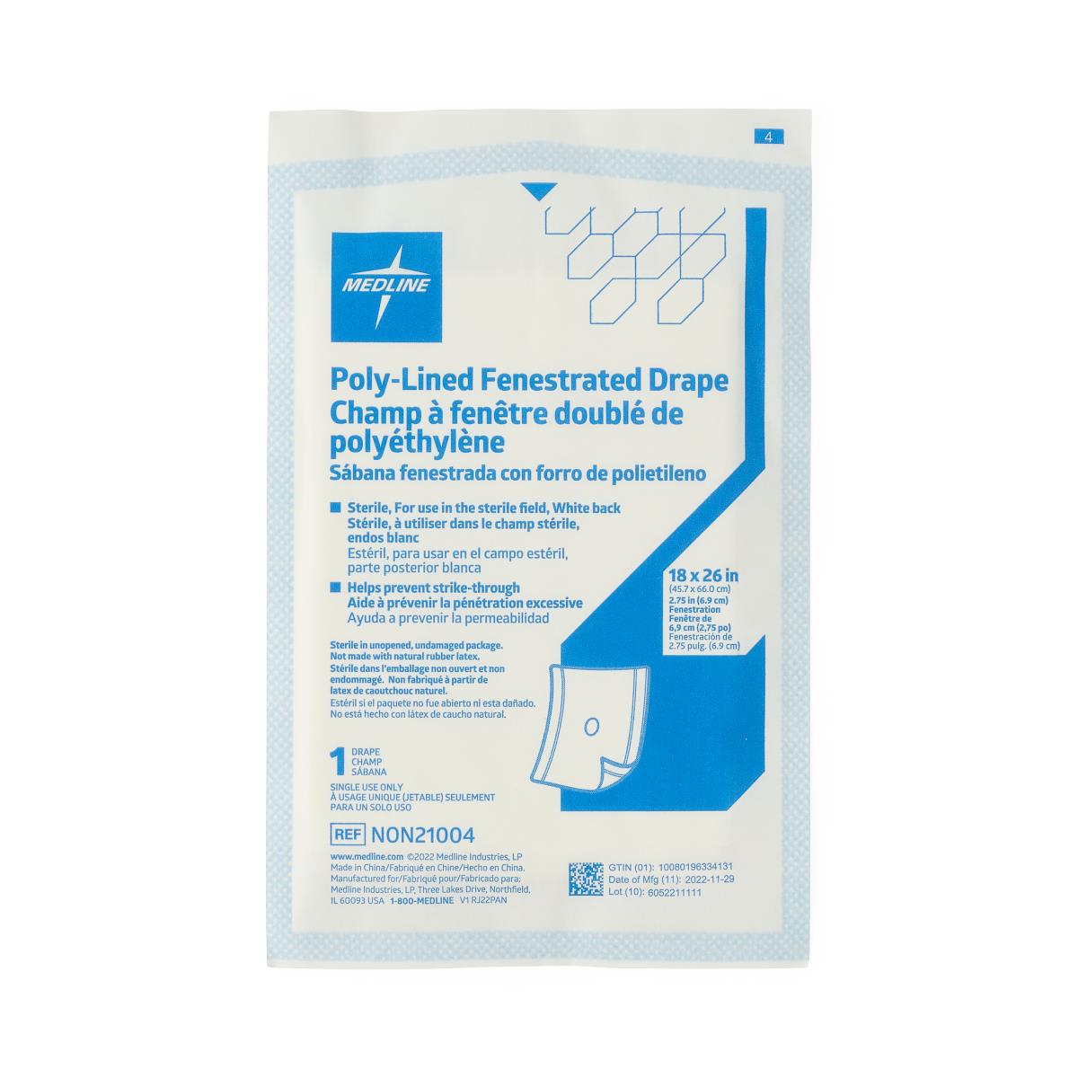 Medline Sterile Fenestrated Disposable Drape