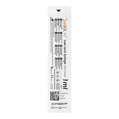SOL-M Luer Lock Syringe without Needle