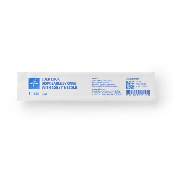 Medline Syringe with Standard Hypodermic Needle
